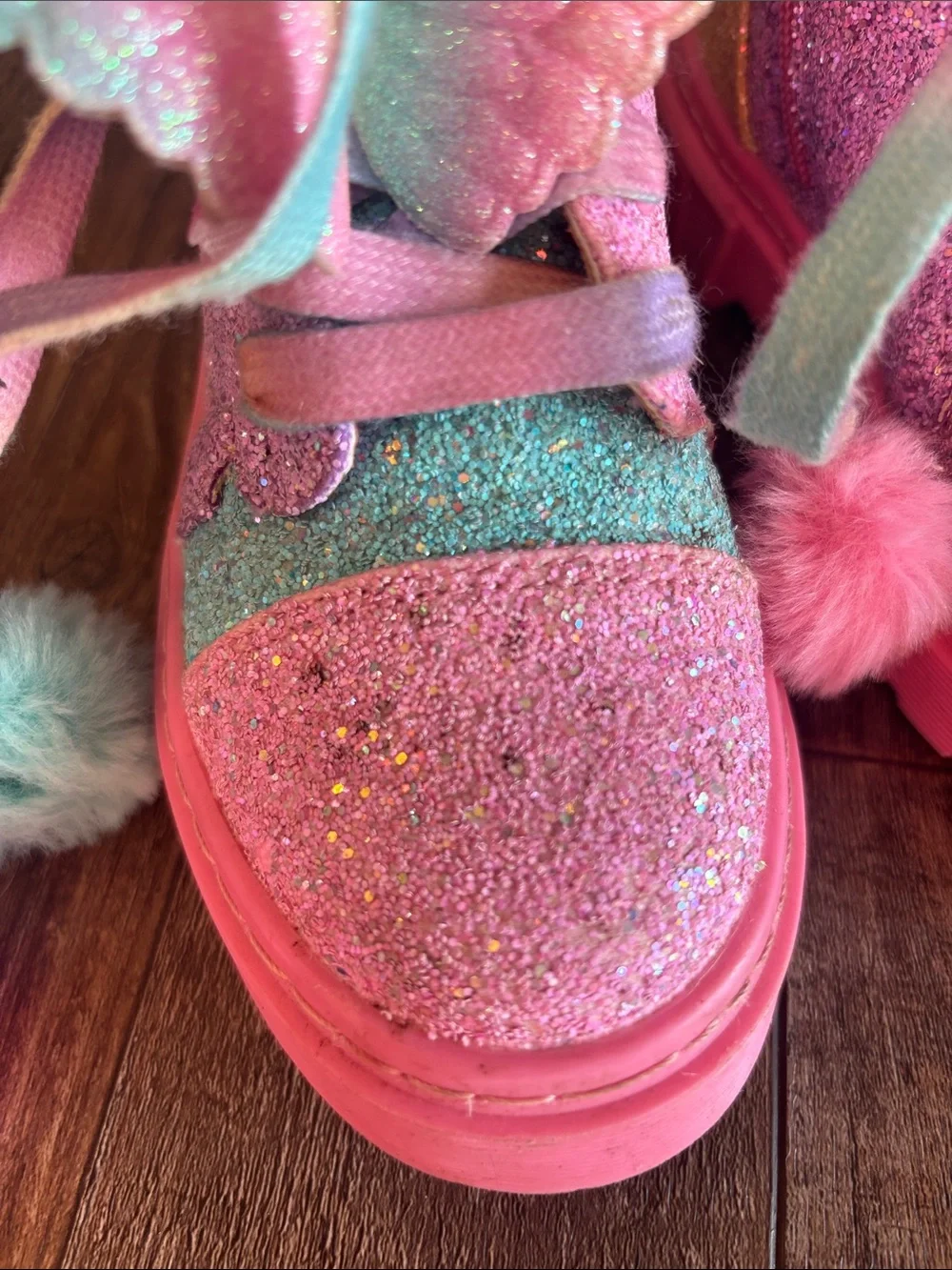 Rainbow glitter shoes